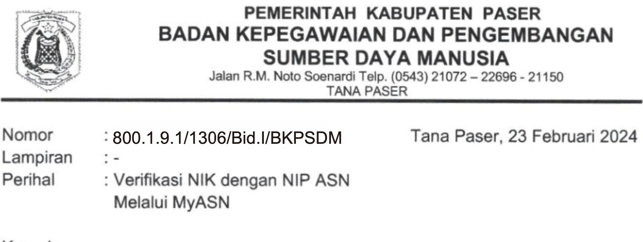 Verifikasi NIK dengan NIP MyASN