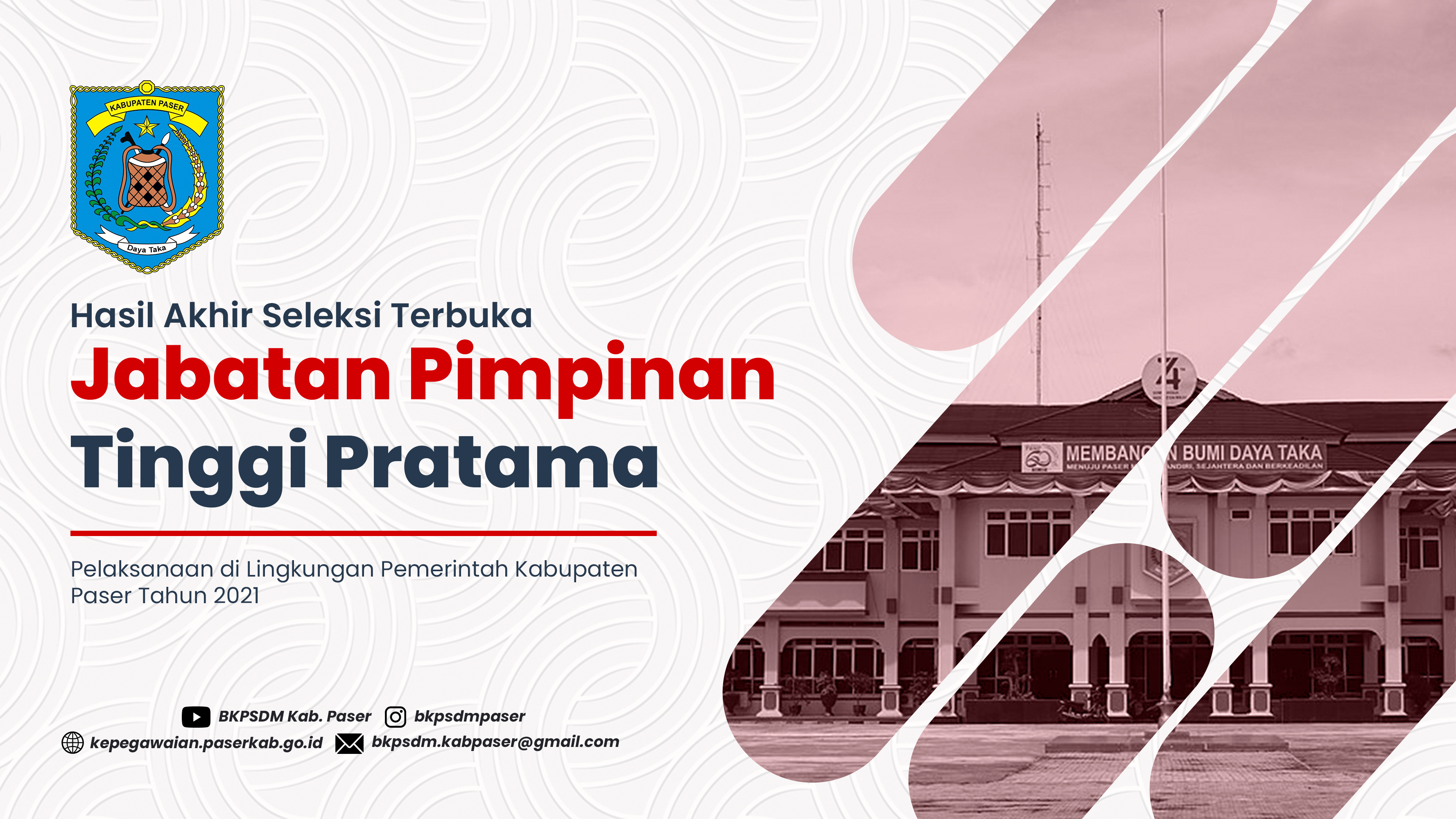 Hasil Akhir Seleksi Terbuka Jabatan Pimpinan Tinggi Pratama di Lingkungan Pemerintah Kabupaten Paser Tahun 2021